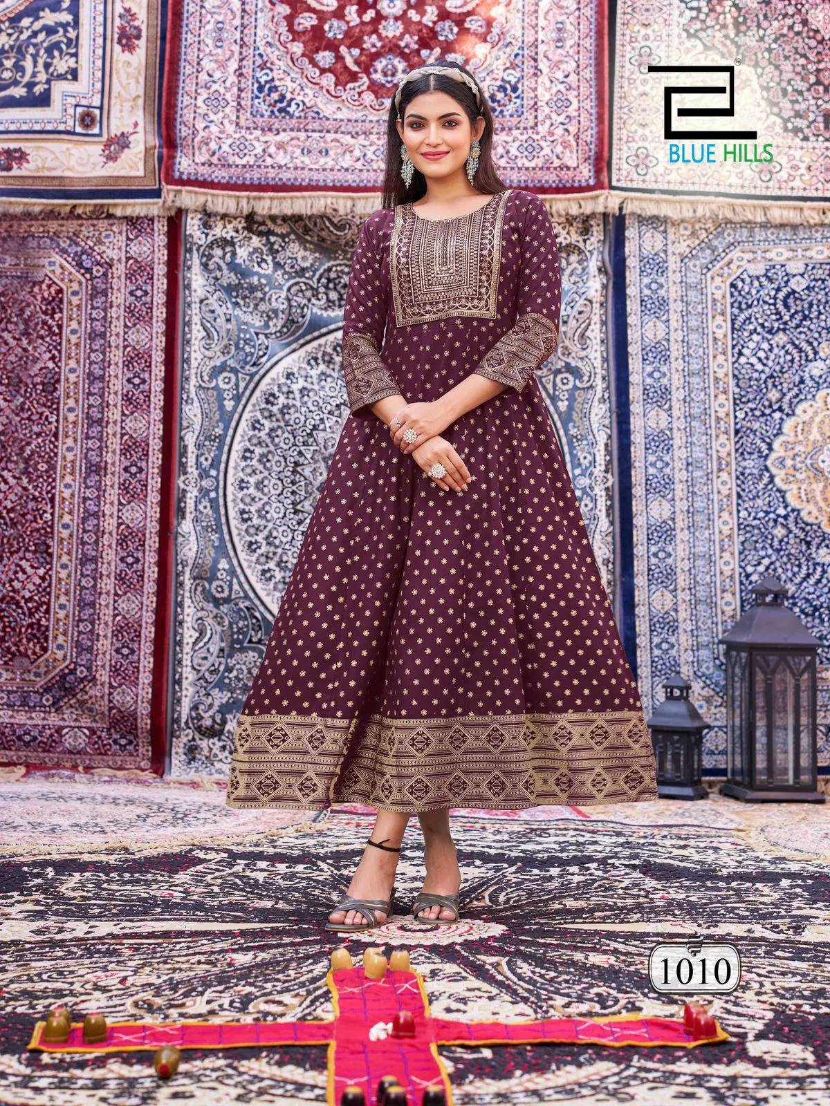 Butterfly By Blue Hills Rayon Anarkali Embroidery Long Kurti Online Wholesale